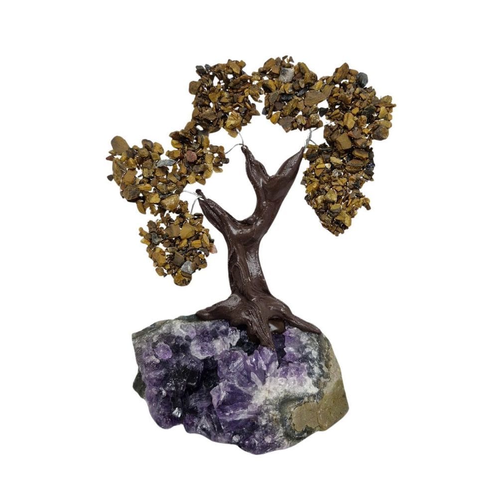 Árvore De Pedra Natural Olho De Tigre Presente E Decoração