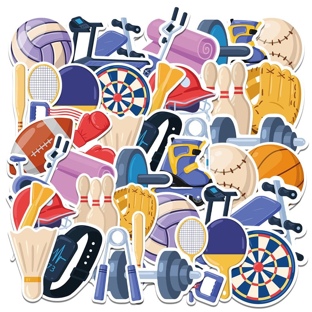 Adesivos, equipamentos de ginástica, vinil impermeável, anime x25