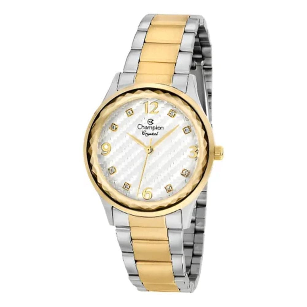 Kit Relógio Feminino Champion + Colar E Brincos Cn25583C