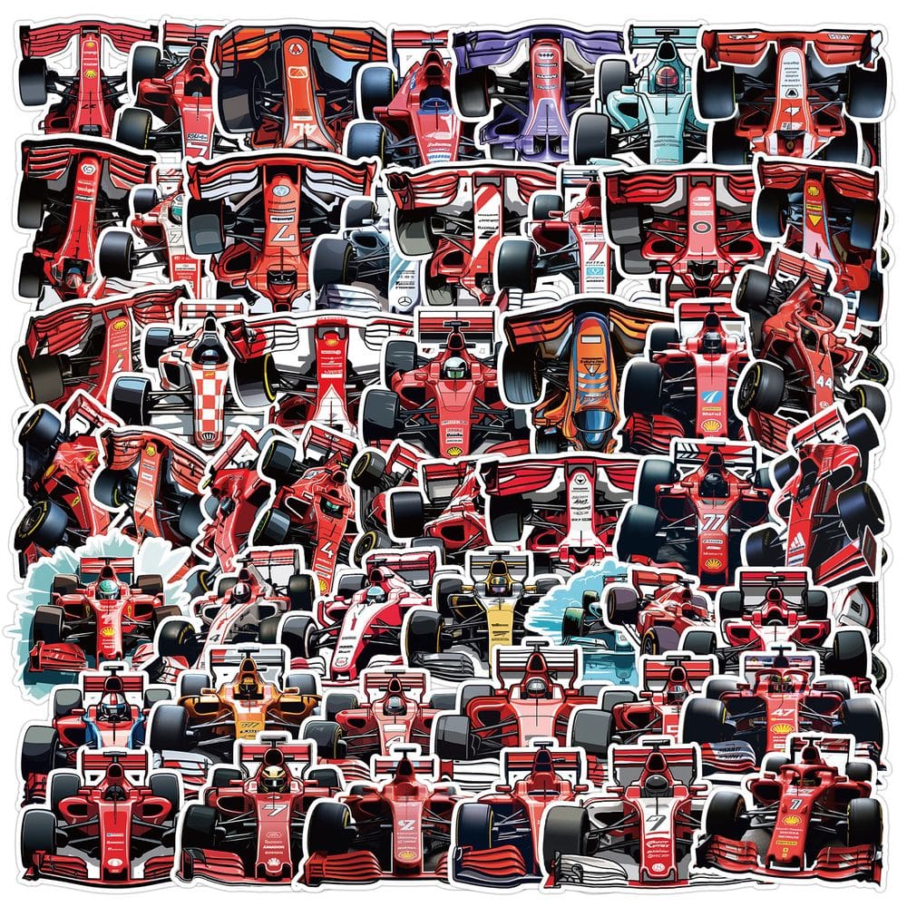 Adesivos Formulas Ones Racings em vinil impermeável 50 unidades