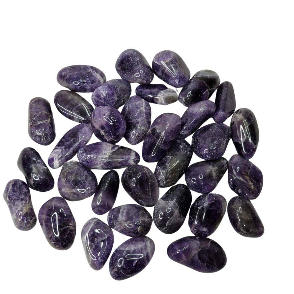 Pedra Natural Ametista Chevron 3 A 6 Cm Rolada 1 Kg