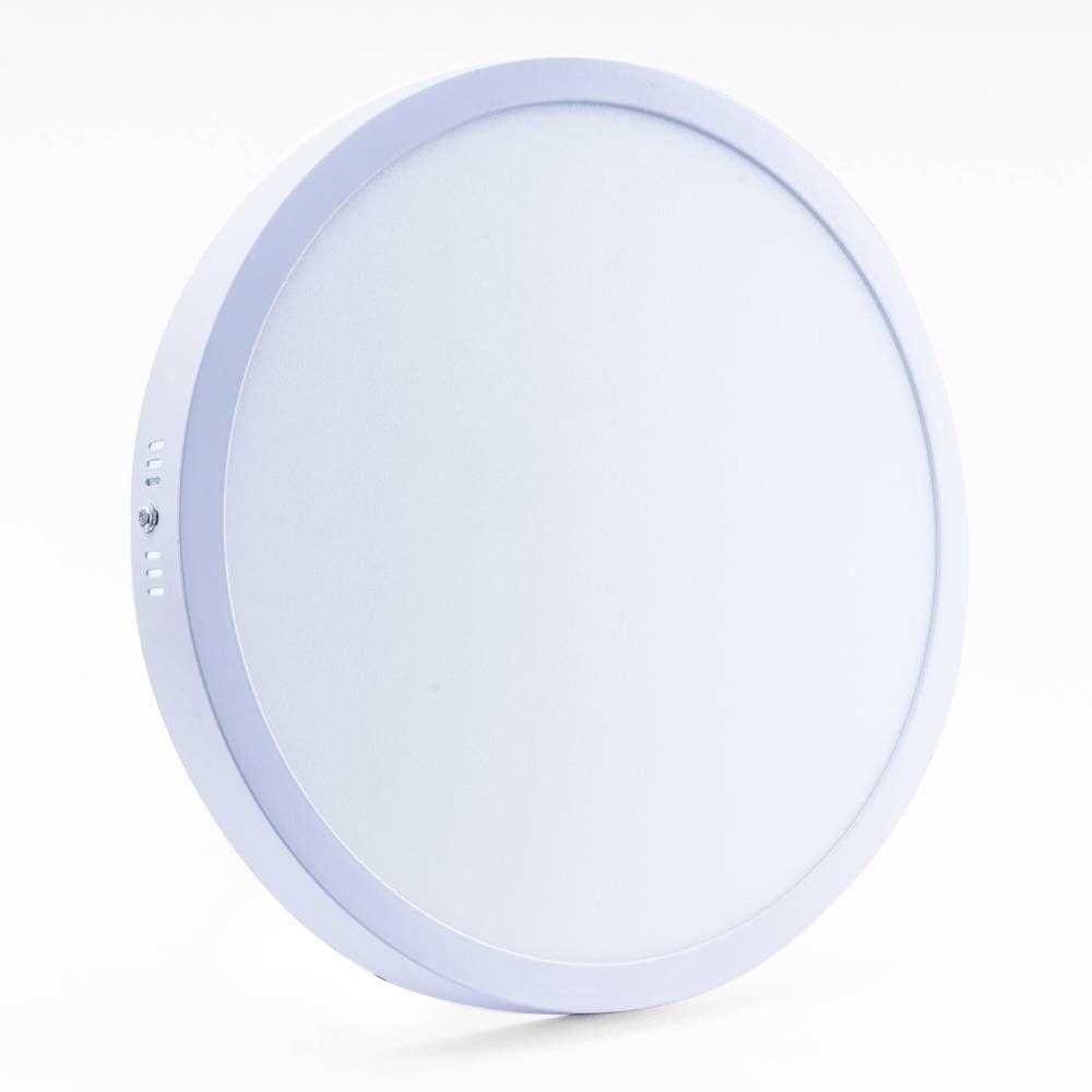 Plafon Led Sobrepor Redondo 24w 3000k Branco Quente Bivolt