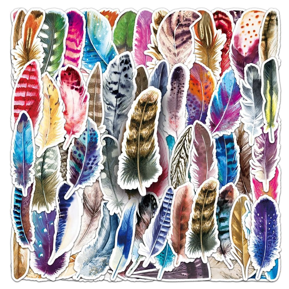 Adesivos de vinil impermeável Feathers Anime 64 unidades/lote