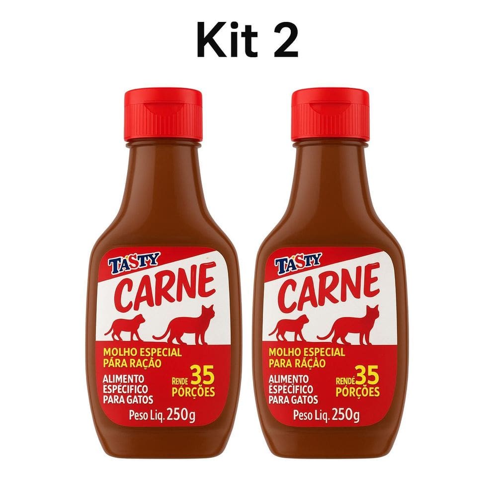 Melhor Kit 2 Condimento Para Ração De Gatos Tasty Carne 250G