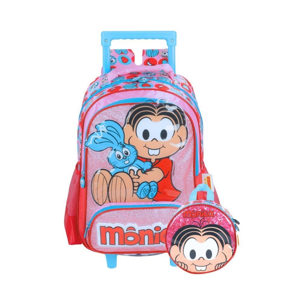 Kit Turma Da Monica Mochila R + Lancheira Térmica - Rosa