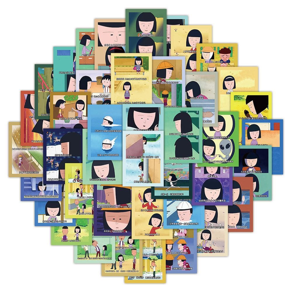 Adesivos Chibis Marukochanss Anime 60 peças de PVC impermeável