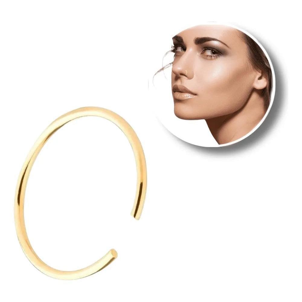 2X Piercing Nariz Em Ouro18K 750 Argola