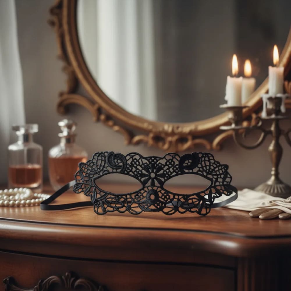 Máscara De Rendapreta Modelo Eight Petals 50 Tons de Cinza Baile Festas