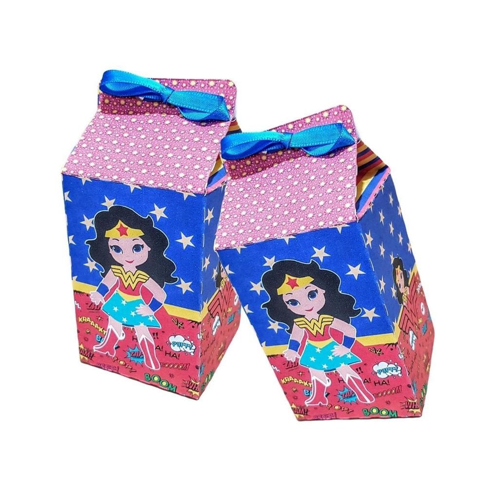 10 Caixas Avulsa Mulher Maravilha Festa - 10 Milk