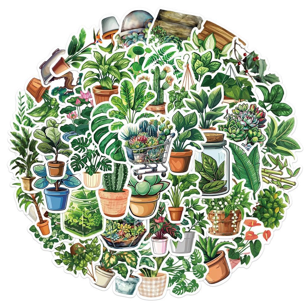 Adesivos Greens Plants, vinil impermeável, anime, 50 unidades/lote