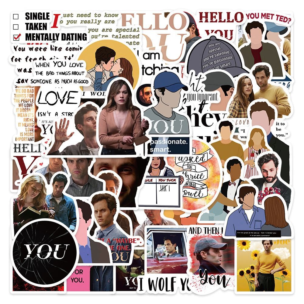 Adesivos Yous Netflix em vinil impermeável Anime 52 unidades/lote