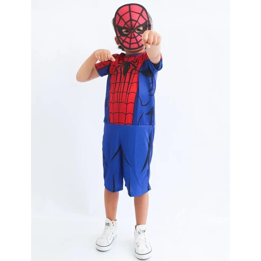 2X Fantasia Homem Aranha Infantil Com Máscara - Meninos