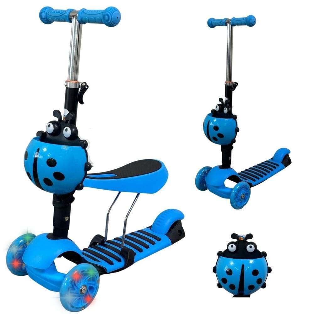 Patinete Infantil 3 Rodas 2 em 1 de Pé ou Sentado com Assento Cestinha Importway Bw-362
