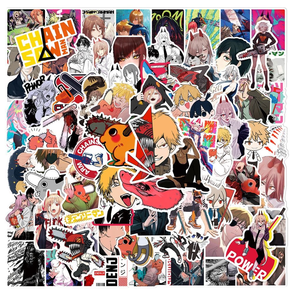 Adesivos Chainsaws Mans 100 unidades de vinil impermeável Anime St