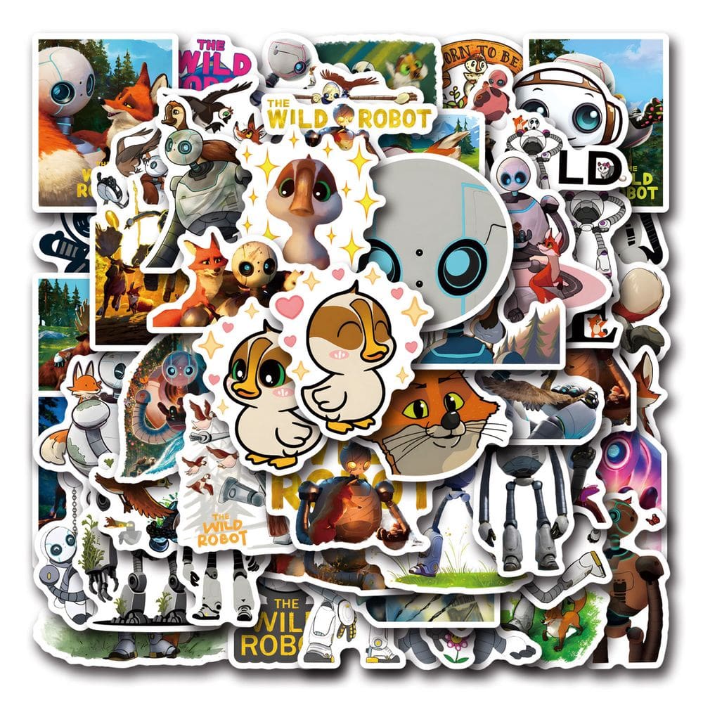Adesivos Wilds Robots, vinil impermeável, anime, 54 unidades/lote