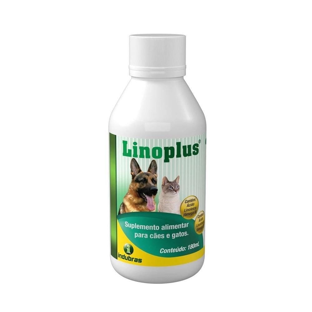Kit 3X Linoplus 180 Ml Indubras Suplemento Para Cães E Gatos