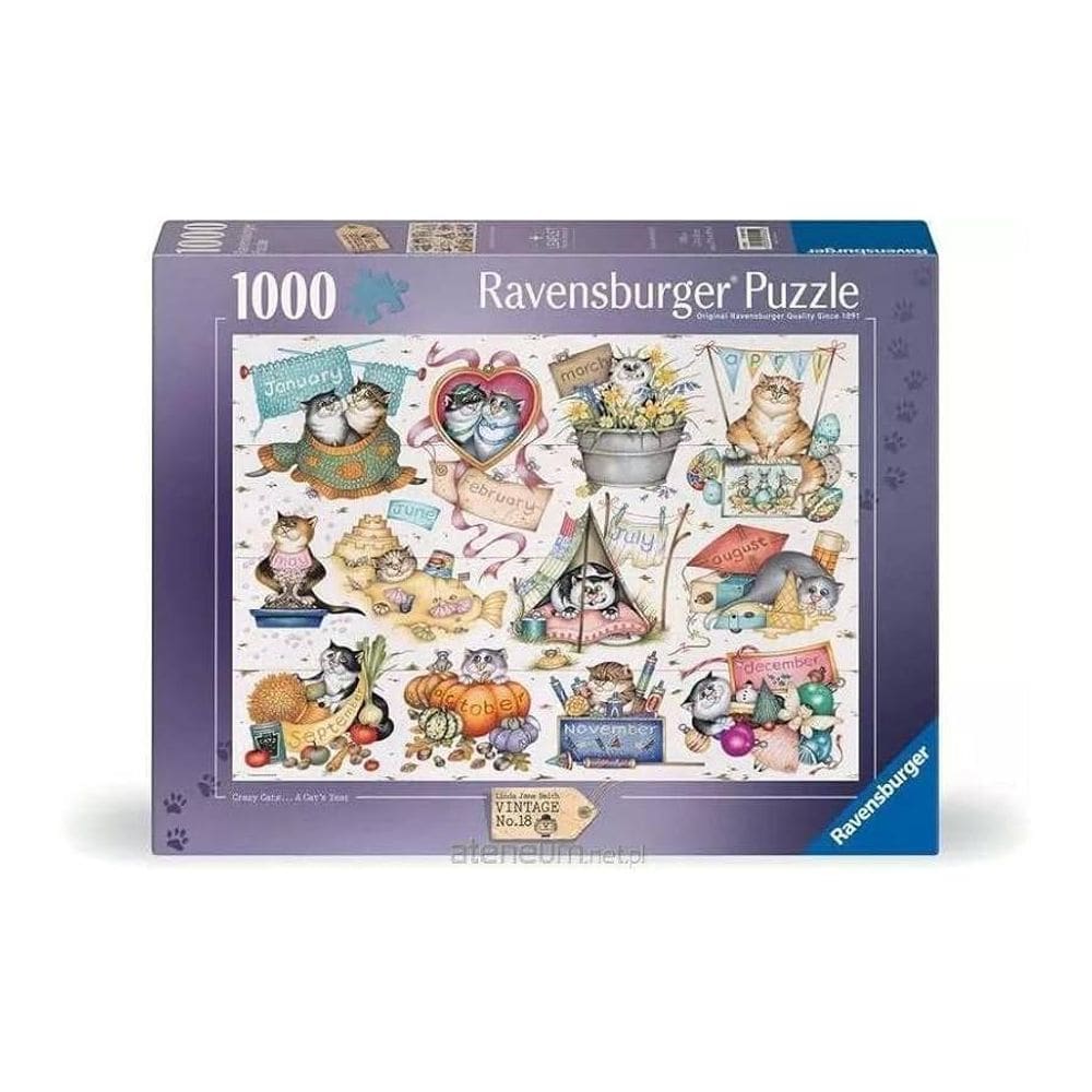 Puzzle 1000 Peças Calendário dos Gatos Ravensburger 12001452