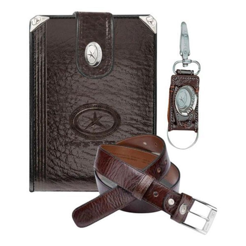 Kit Carteira M1Ch + Chaveiro + Cinto Mitty Em Couro +