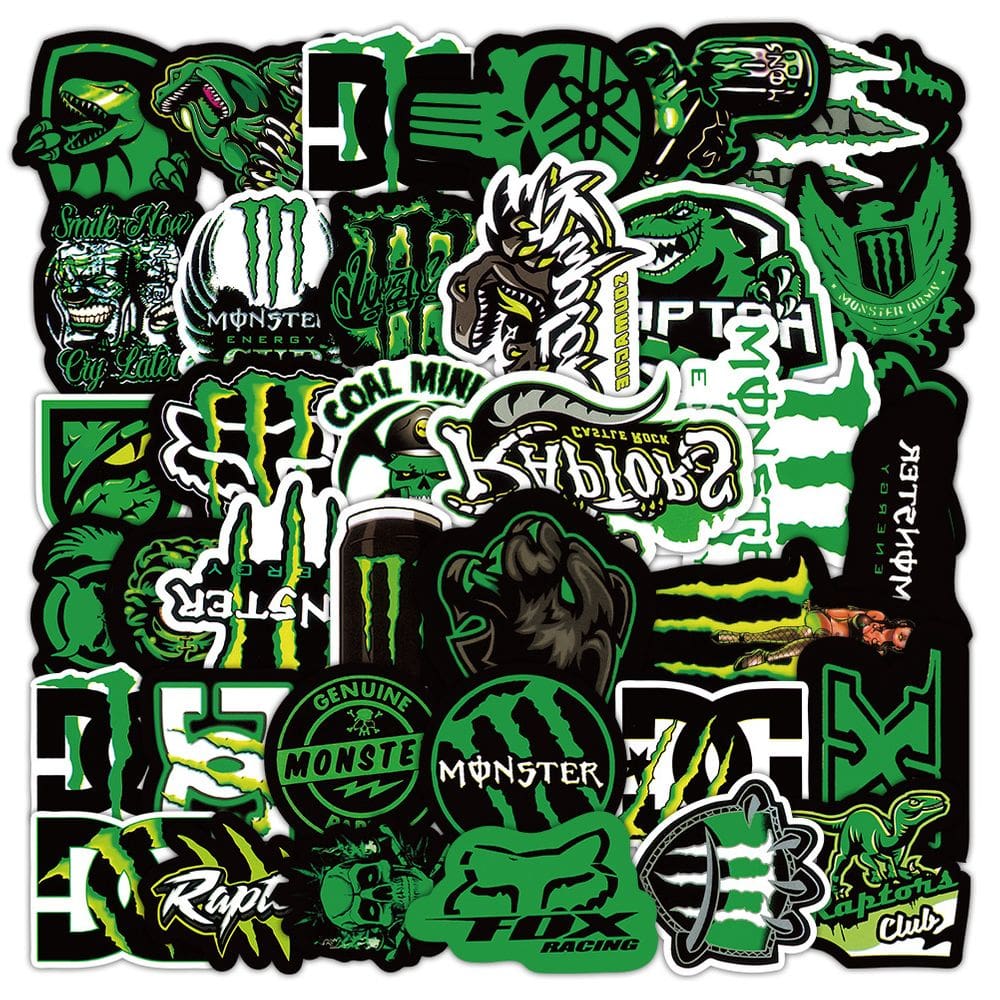 Adesivos Greens Monsters, vinil impermeável, anime, 50 unidades