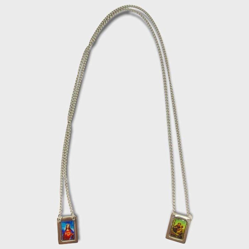 Escapulário Em Aço Inox 1,5 X 32Cm - Escolha Seu Protetor