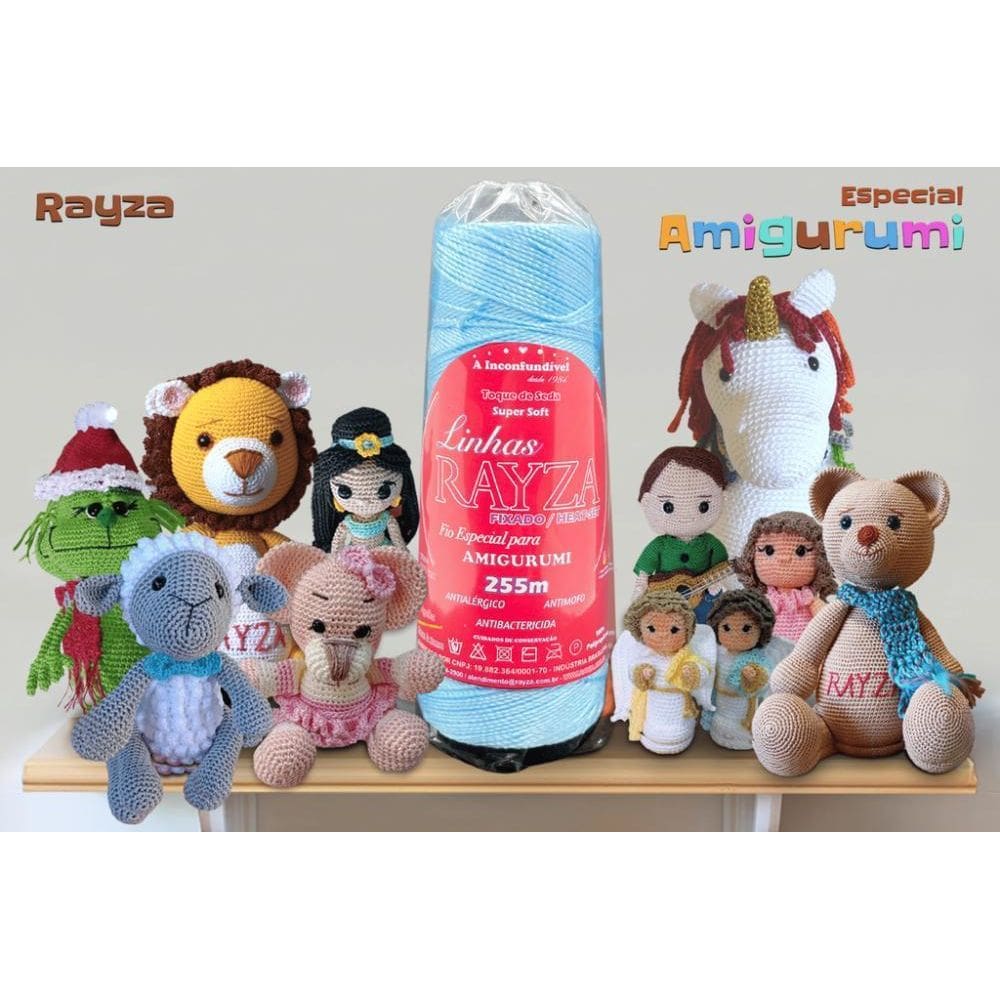 Linha Rayza Ideal Para Amigurumi - Cor 011 Azul Claro