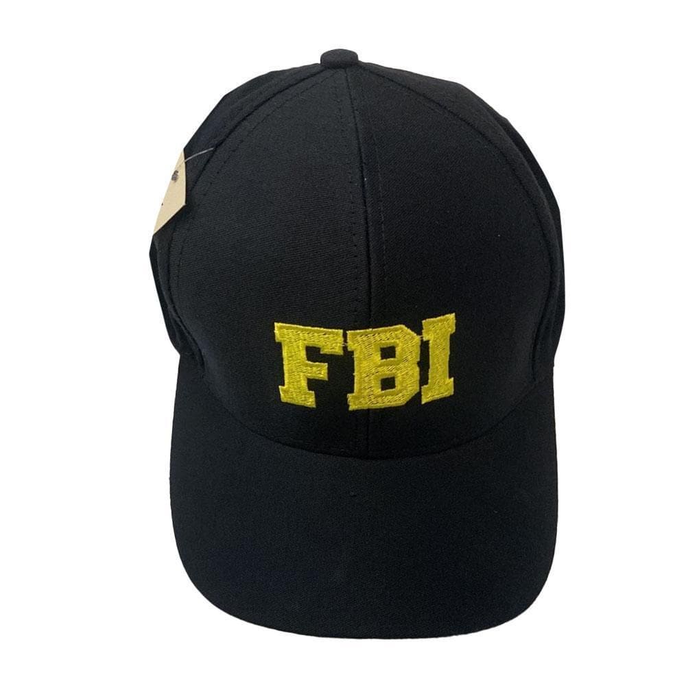Boné Para Fantasia Fbi Preto Regulável Festa