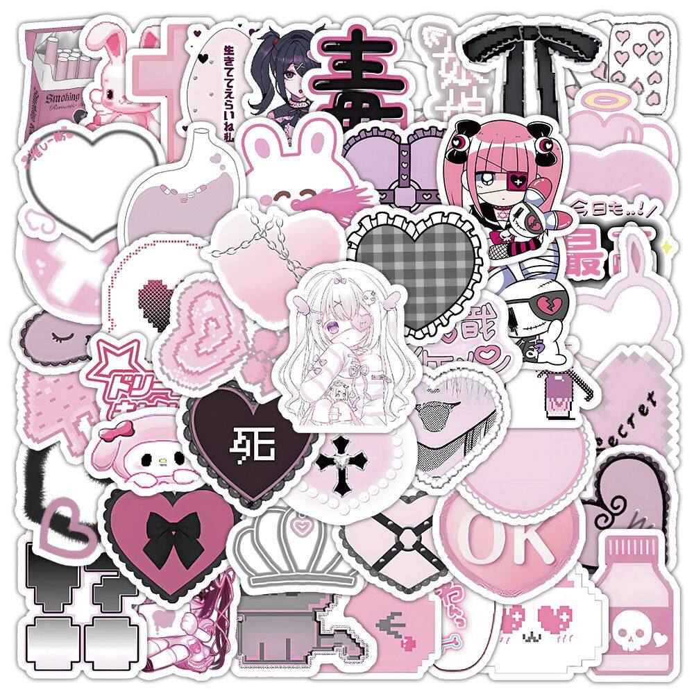 Adesivos Mines Systems, vinil impermeável, anime, 100 unidades