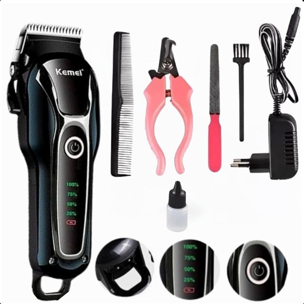 Kemei Km-1991 Aparador De Pelo Recarregável E Potente