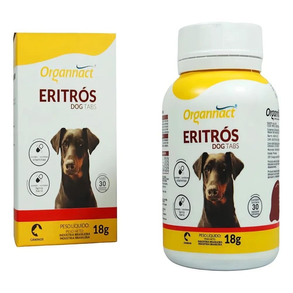 2X Organnact Eritrós Dog Tabs 18G 30 Comprimidos Vitamina Fe