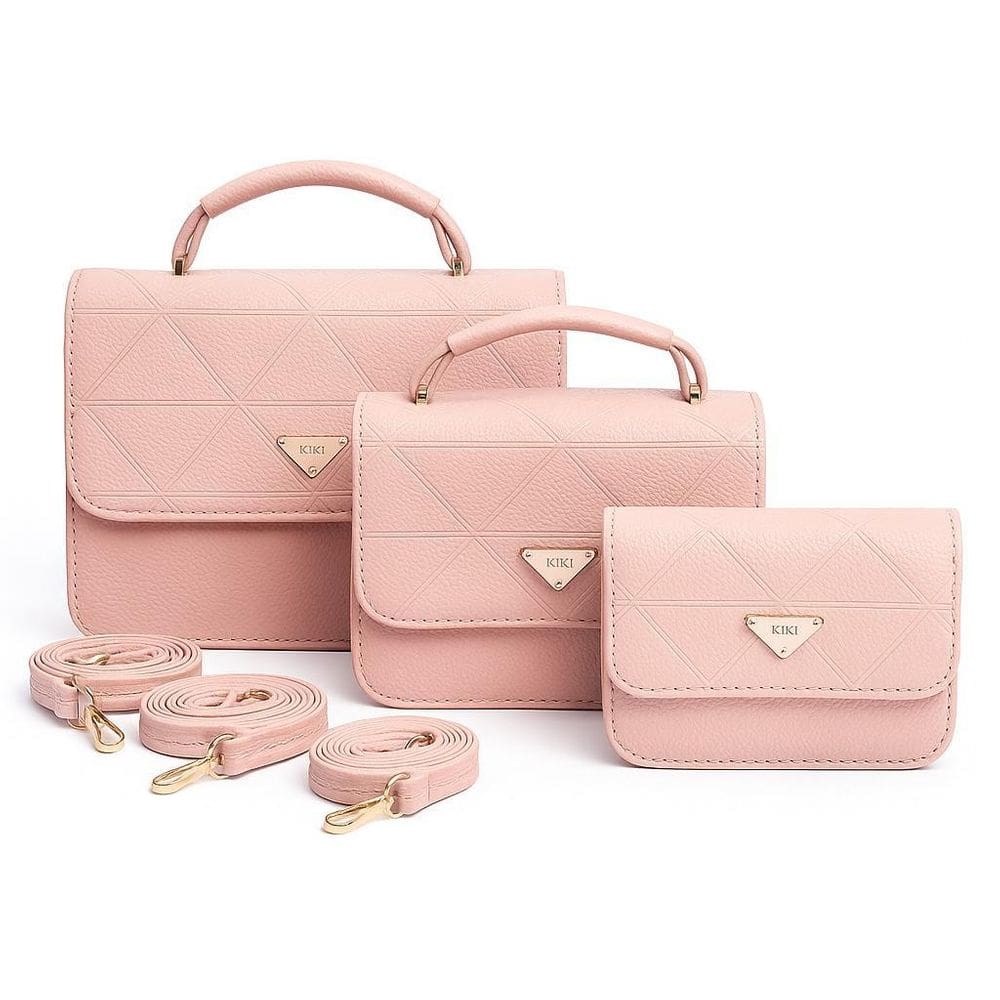 Kit 3 Bolsas Femininas Kit P M G Elegância Para Presentear