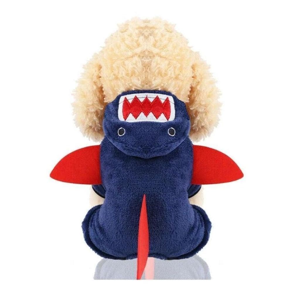 Roupa Para Pet Com Capuz Tubarão Tam. Pp N.0 Azul