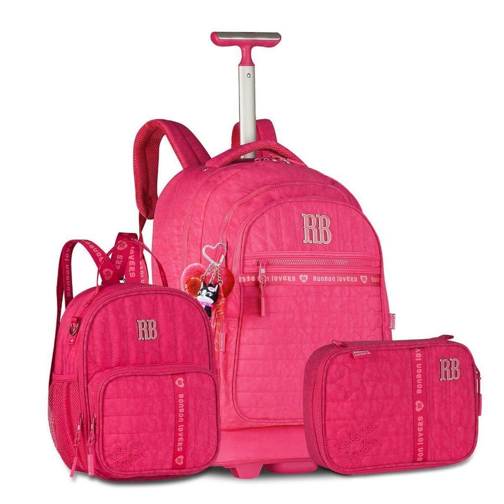 Mochila Carrinho Rebecca Bonbon Kit Com Lancheira E Estojo