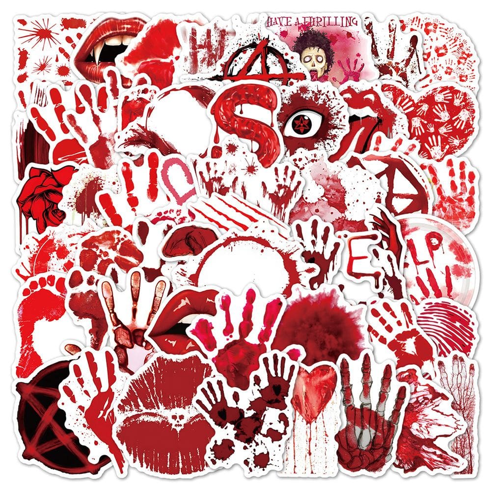Adesivos Bloodys Horrors, vinil impermeável, anime, 50 unidades