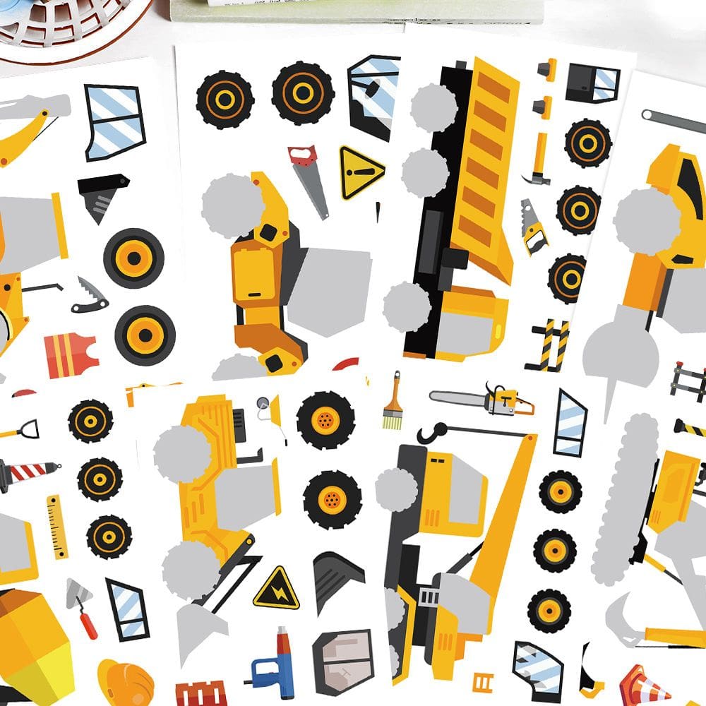 Adesivos industriais, escavadeiras, colagens, 8 unidades/lote, impermeáveis