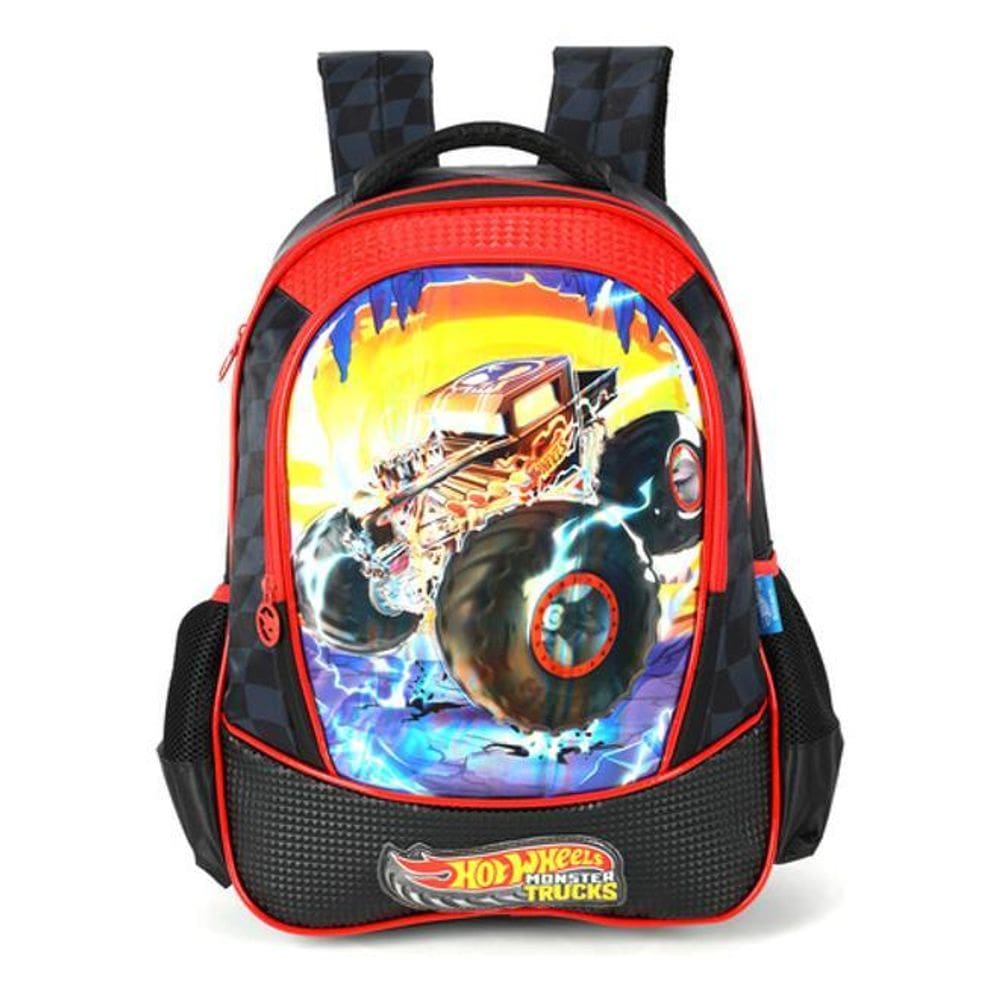 Mochila De Costas Infantil Hot Wheels Monster Trucks