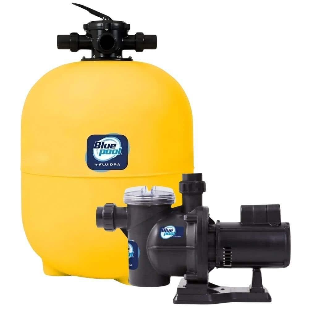 Bomba 1/3CV Mono IP21 com Filtro 20.000 Litros 1/3CV sem Areia para Piscina BLUEPOOL