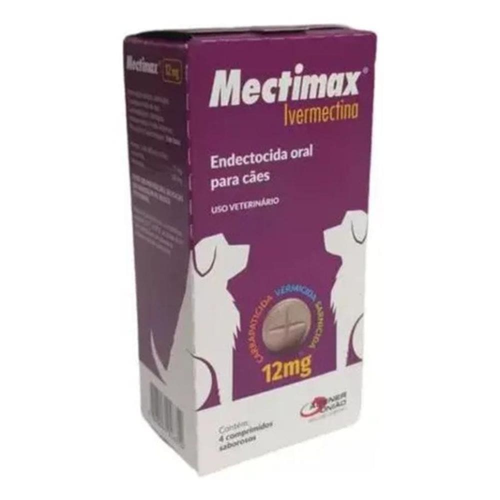 2X Mectimax Para Cães 12 Mg - 4 Comprimidos