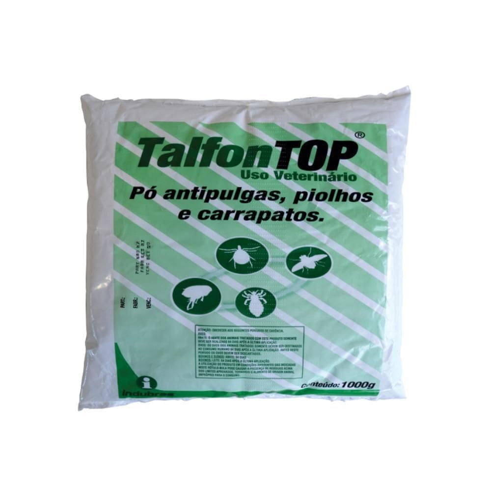 Kit 2X Talfon Top 1 Kg Pó Antipulgas, Piolhos E Carrapatos