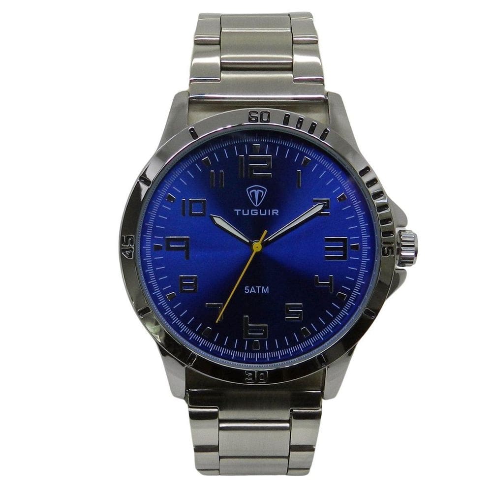 Relógio Masculino Tuguir Analógico Tg222-1C Prata E Azul