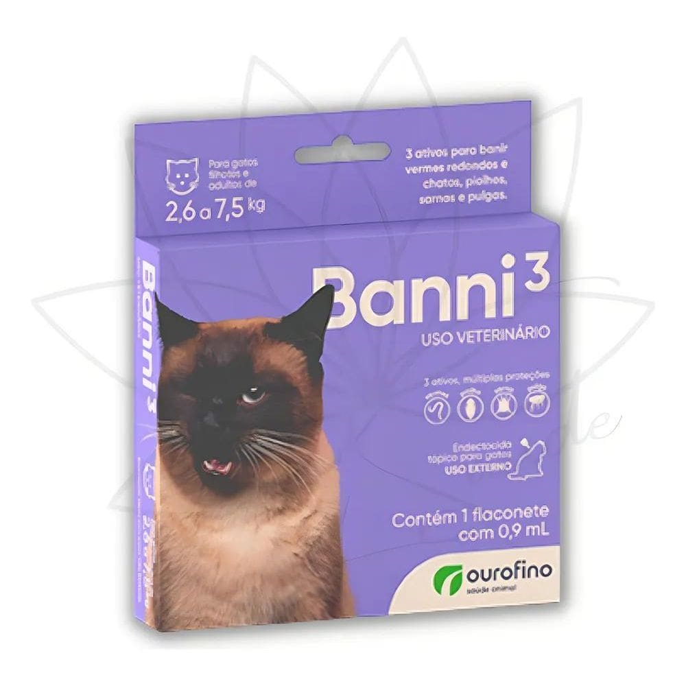 2X Banni Antipulga Verme Sarna Piolho Gatos Filhotes E Adul