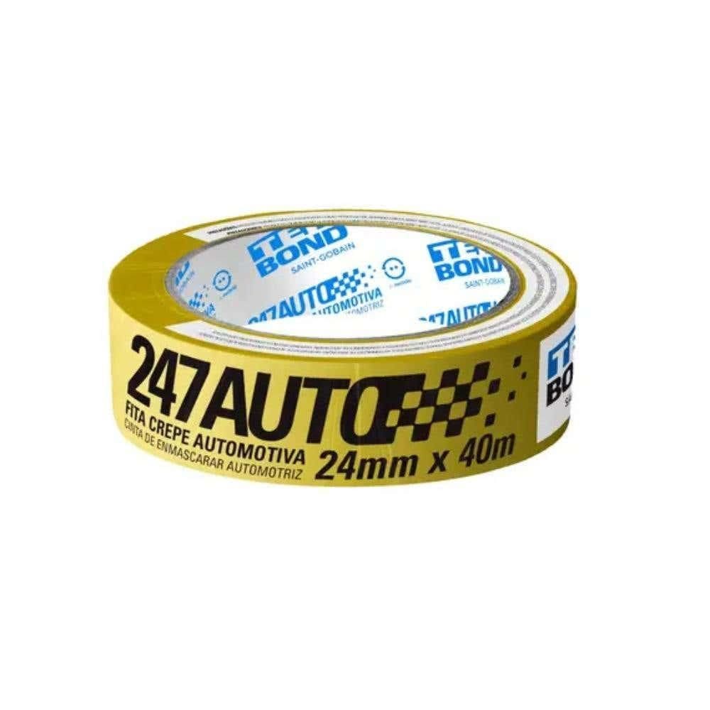 Fita Crepe 24 MM x 40 Metros Automotiva Amarela TEKBOND
