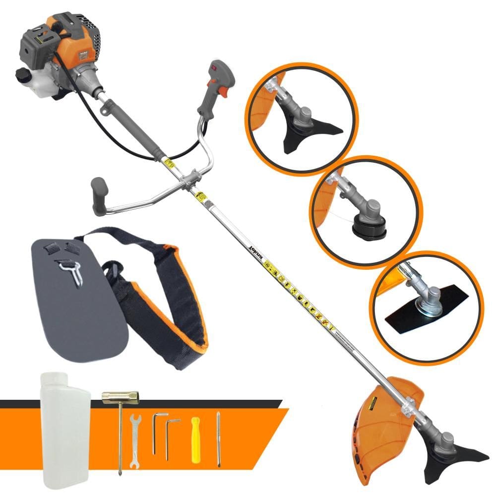 Roçadeira Lateral Tekna RL520-P À Gasolina 2 Tempos 52cc 10.000rpm 2HP de Potência Completo Com Lâmina Facão + Lâmina 3 Pontas + Carretel Nylon