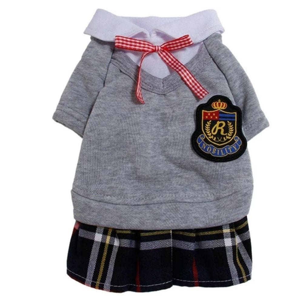 Roupa Para Pet Cão Colegial Tam. P N.01 Cinza