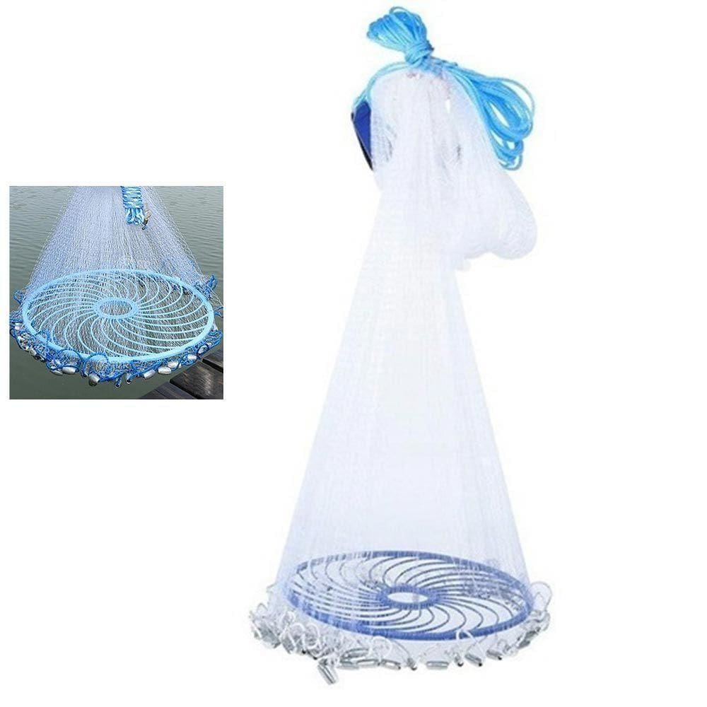 Tarrafa Chinesa Rede Pesca Pescaria Disco Malha 5 Peixe Mar 4 Metros Multifilamento Resistente