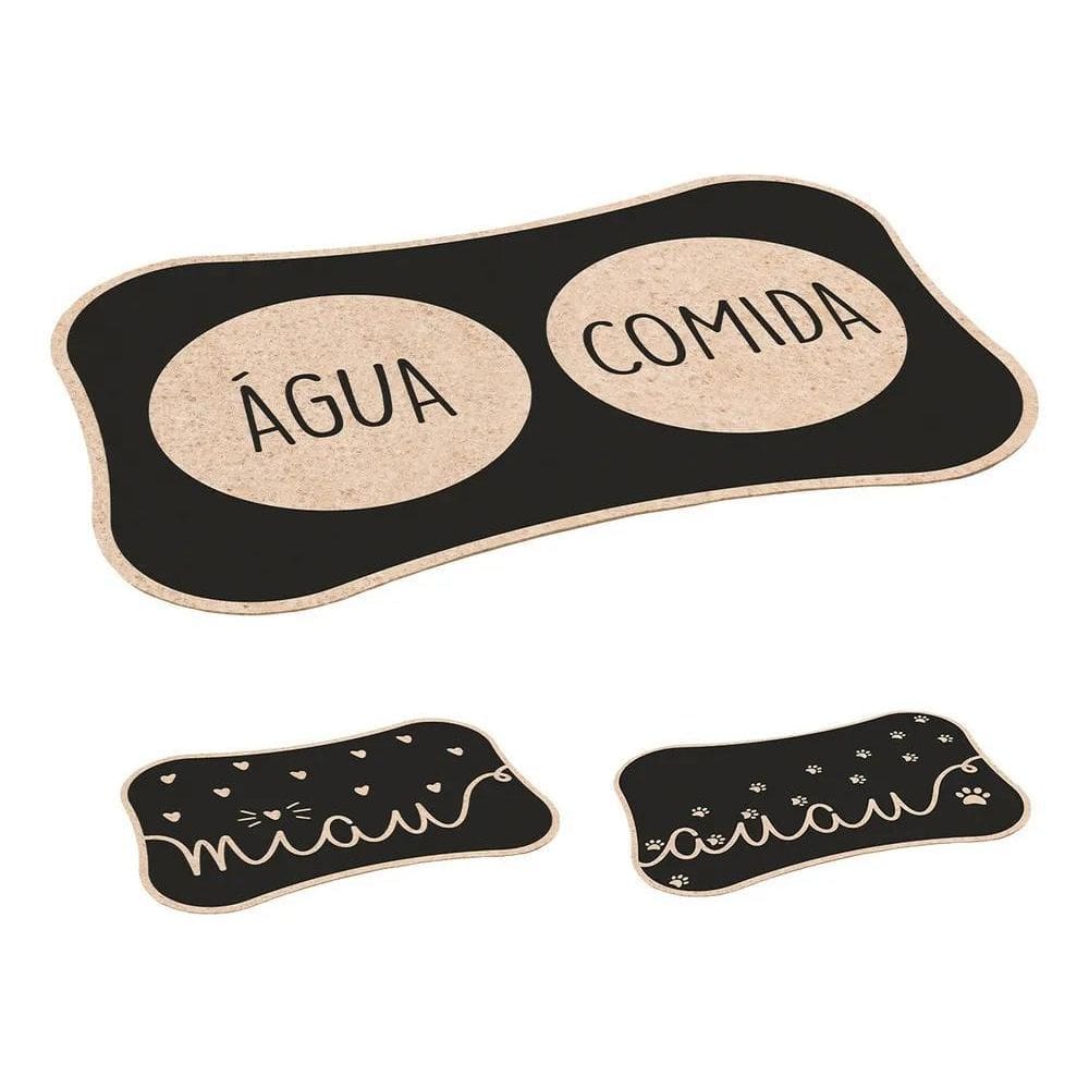 2X Tapete Pet Comedouro Antiderrapante Cachorro E Gato 44X25