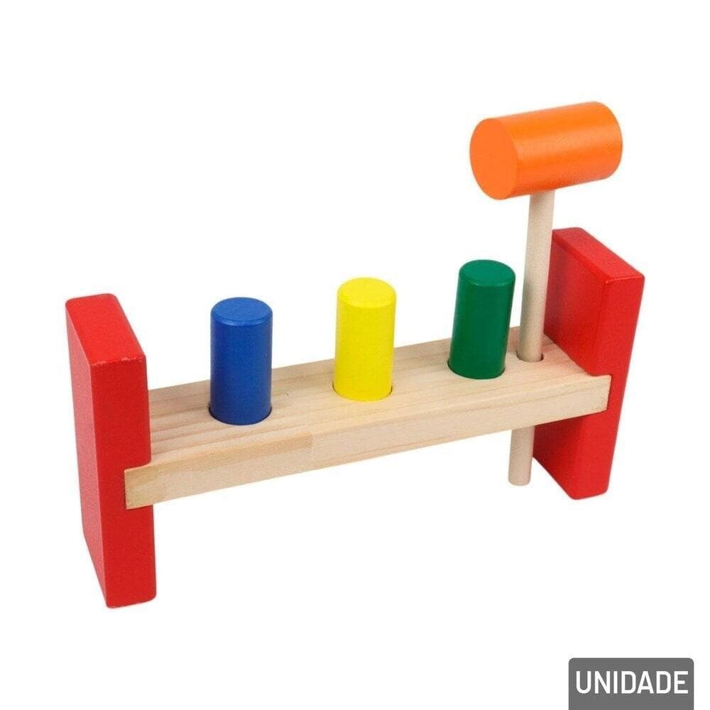 Brinquedo Educativo Pedagógico Bate Pinos Colorido - Tudo em Caixa