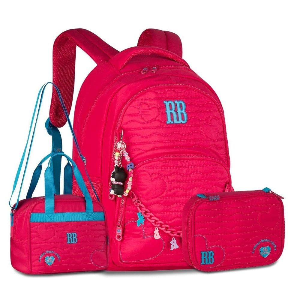 Kit Mochila Com Lancheira Térmica E Estojo Box Rebeca Bonbon