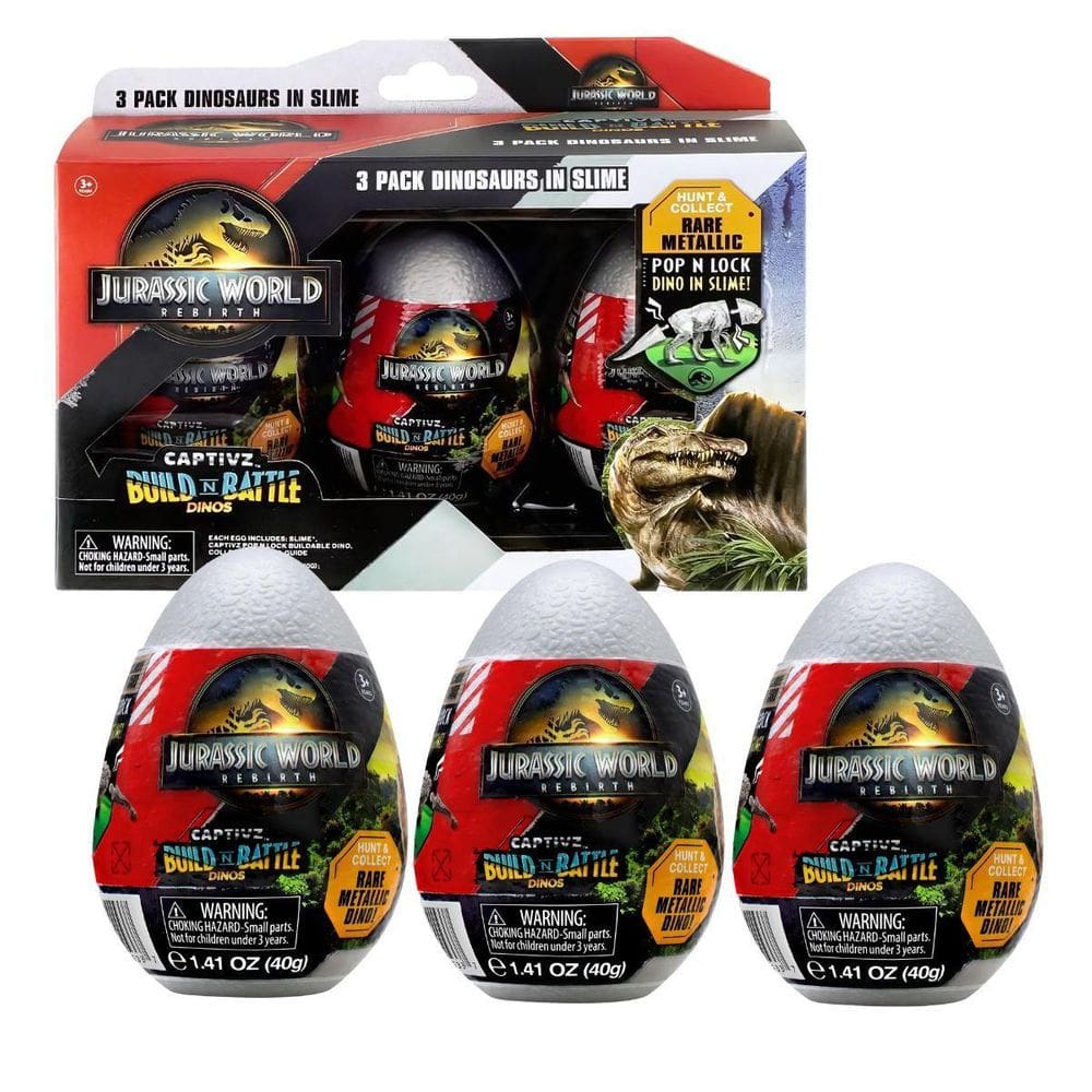 Pack 3 Ovos Jurassic World Captivz Rebirth - Fun