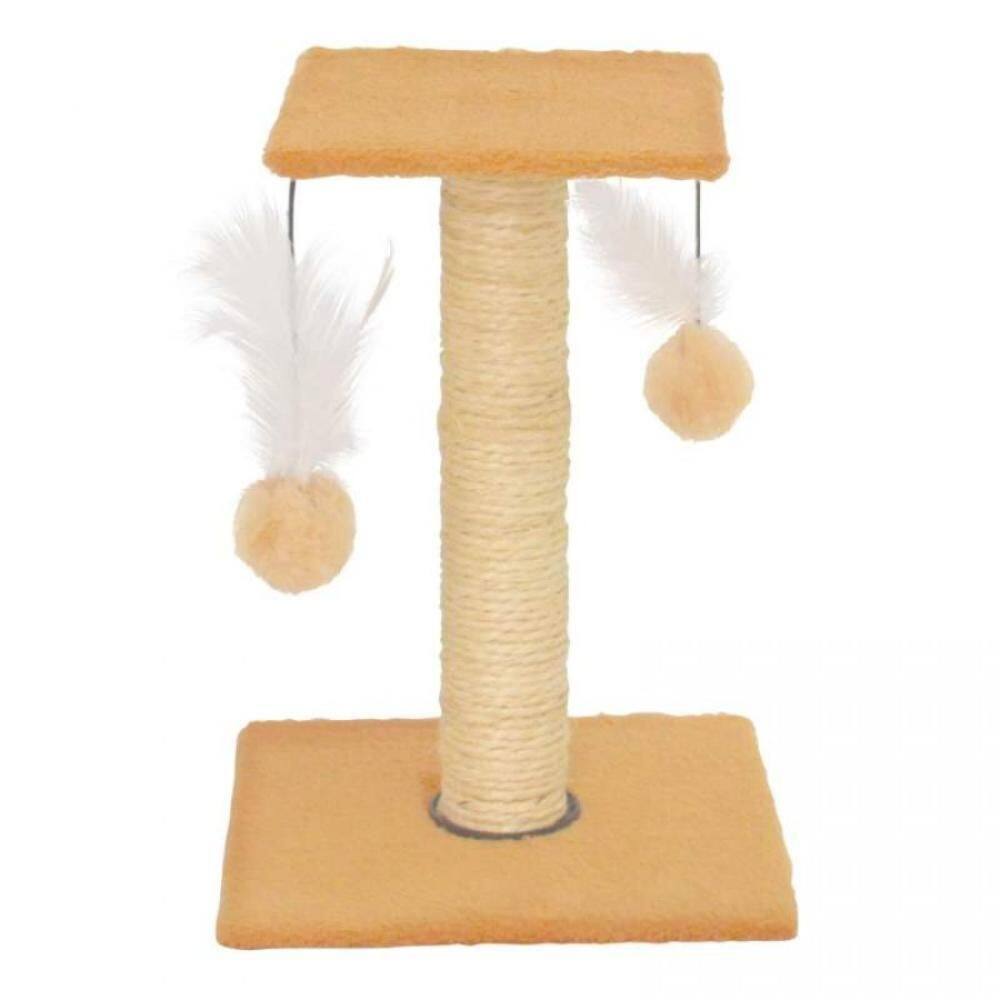 São Pet Arranhador Plataforma Quadrada Cor Bege Gatos