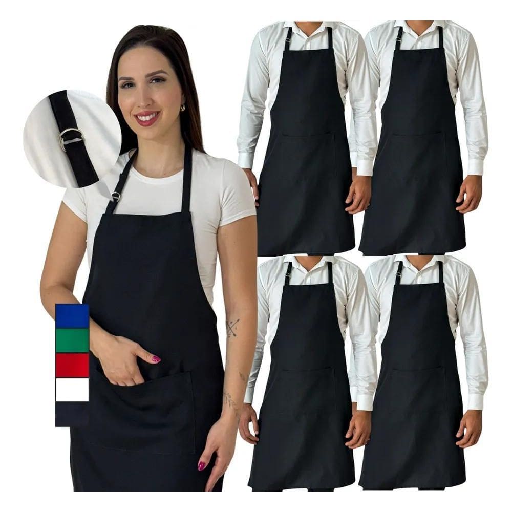 2X Kit 5 Avental Cozinha Garçom Oxford Restaurante Lachonete